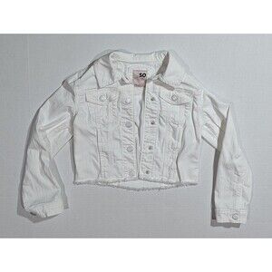 SO white denim jean jacket size 8 Kids